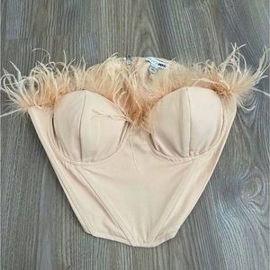 Ostrich Feather Bustier Top